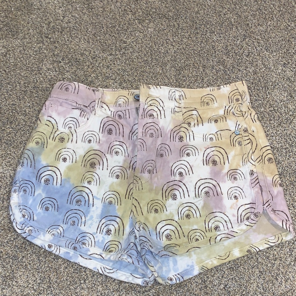Anthropologie Pastel Rainbow Patterned Shorts